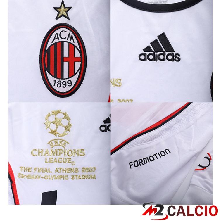 Maglie Calcio AC Milan Retro Seconda Manica Lunga Bianco 2006-2007