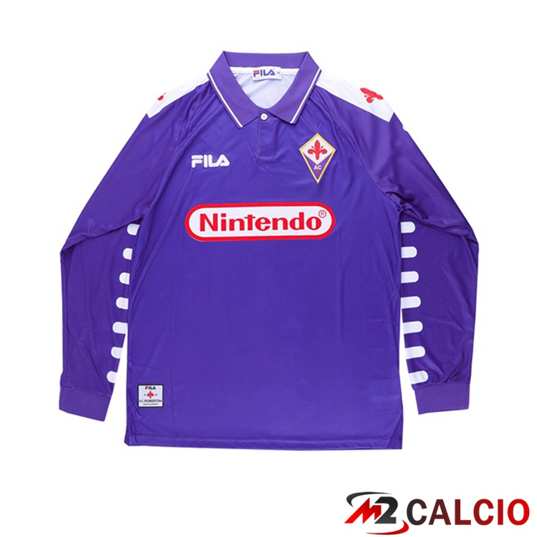 Maglie Calcio ACF Fiorentina Retro Prima Purple Manica Lunga 1998-1999