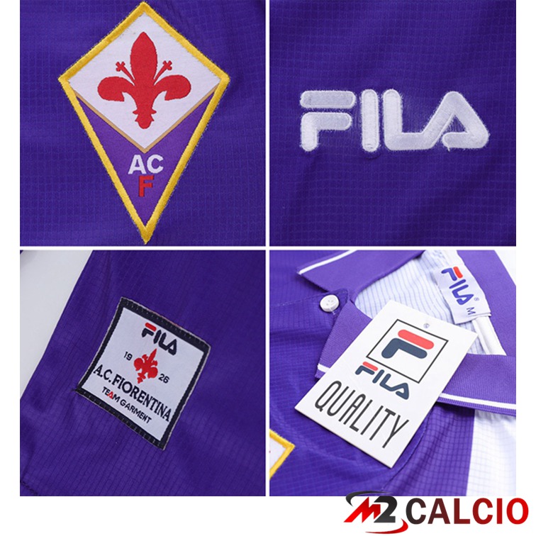 Maglie Calcio ACF Fiorentina Retro Prima Purple Manica Lunga 1998-1999