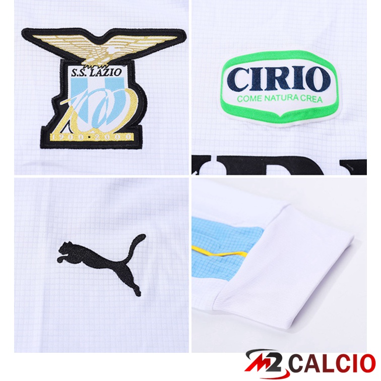 Maglie Calcio SS Lazio Retro Seconda Manica Lunga Bianco 1999-2000
