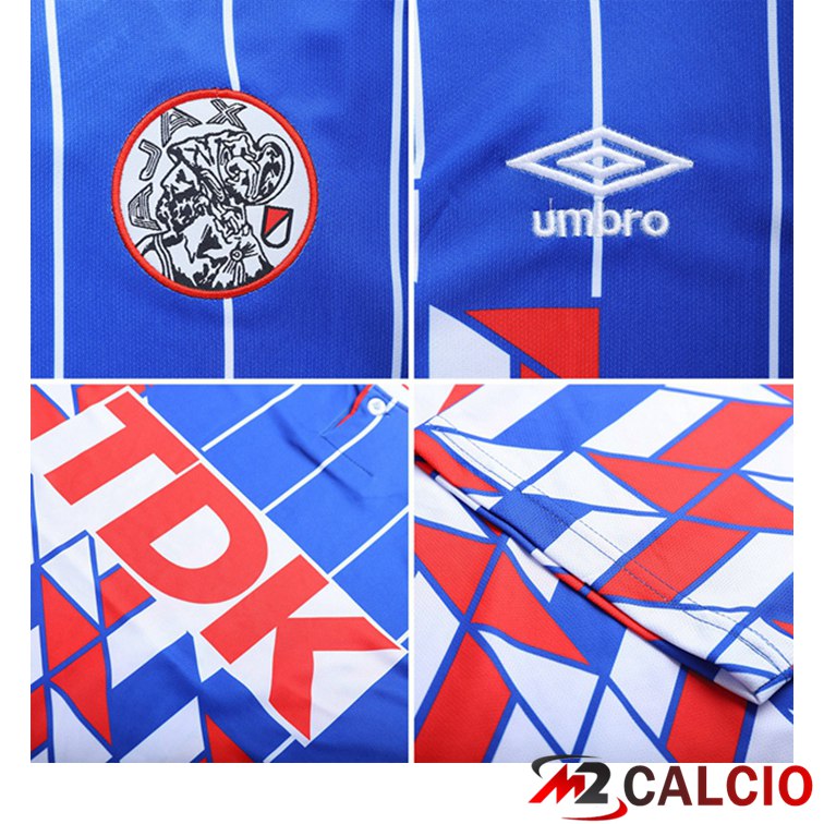 Maglie Calcio AFC Ajax Retro Seconda Blu Rosso 1989-1990