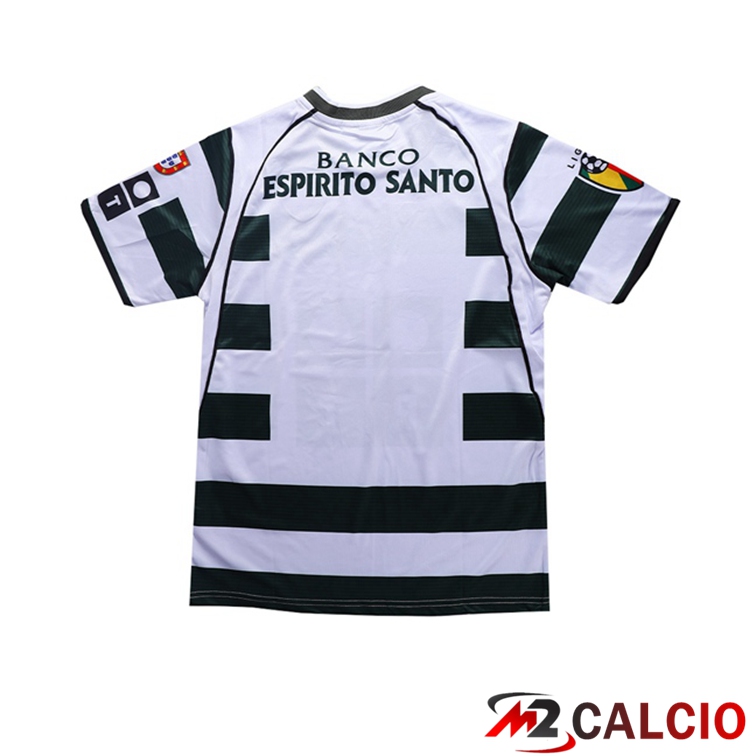 Maglie Calcio Sporting CP Retro Prima Verde Bianco 2001-2003