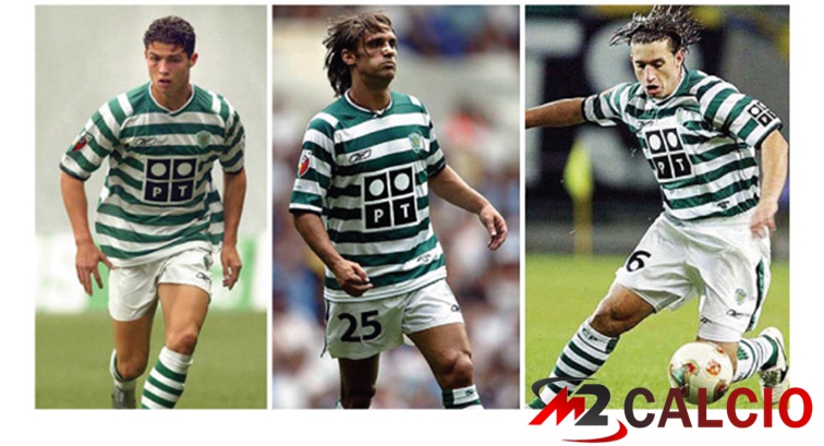 Maglie Calcio Sporting CP Retro Prima Verde Bianco 2001-2003