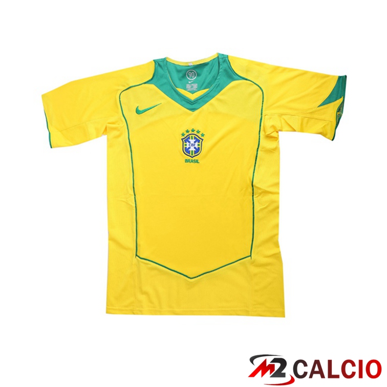 Maglie Calcio Brasile Retro Prima Giallo 2004