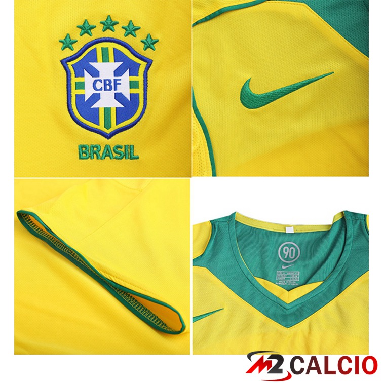 Maglie Calcio Brasile Retro Prima Giallo 2004