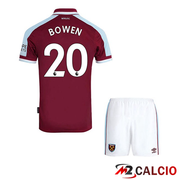 Maglie Calcio Personalizzate,Tute Calcio Squadre,Maglia Nazionale Italiana Calcio | Maglia West Ham United (BOWEN 20) Bambino Prima Rosso 2021/22